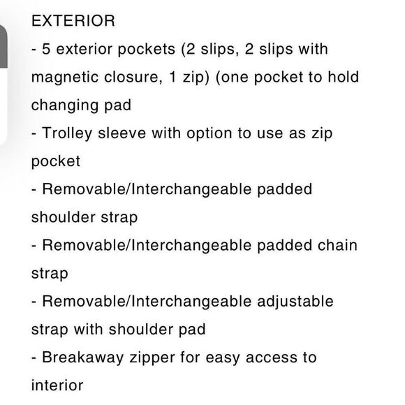 Beis The Baby Bag in Beige Buffalo Trim Vegan Leather 5 Pockets Gold Hardware - Picture 12 of 15